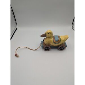 ABC Distributing Decorative Duck Pull Toy Yellow Wood Folk Art 6.5in